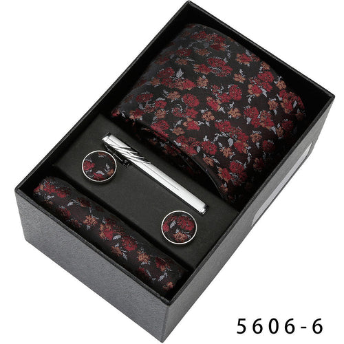 Men's Casual Banquet Tie Square Scarf Cufflinks Five-piece Set