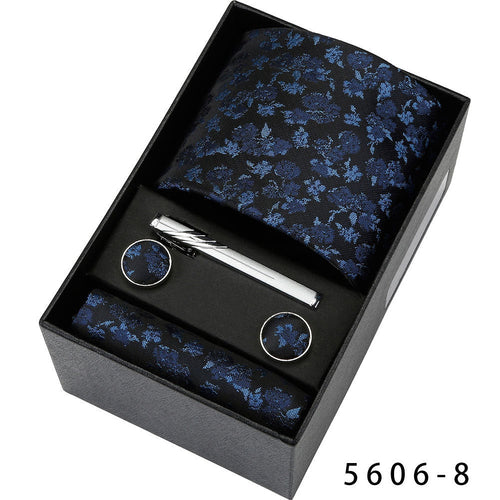 Men's Casual Banquet Tie Square Scarf Cufflinks Five-piece Set