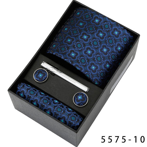 Men's Casual Banquet Tie Square Scarf Cufflinks Five-piece Set