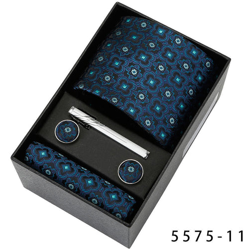 Men's Casual Banquet Tie Square Scarf Cufflinks Five-piece Set