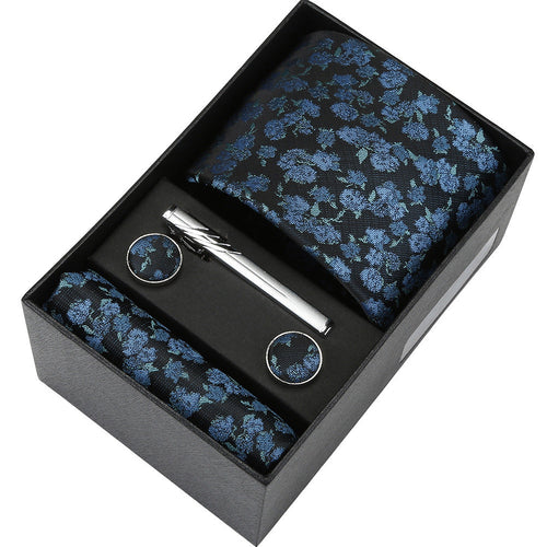 Men's Casual Banquet Tie Square Scarf Cufflinks Five-piece Set