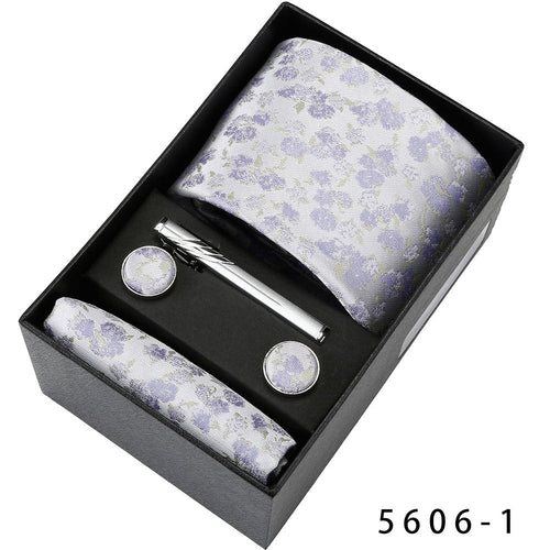 Men's Casual Banquet Tie Square Scarf Cufflinks Five-piece Set